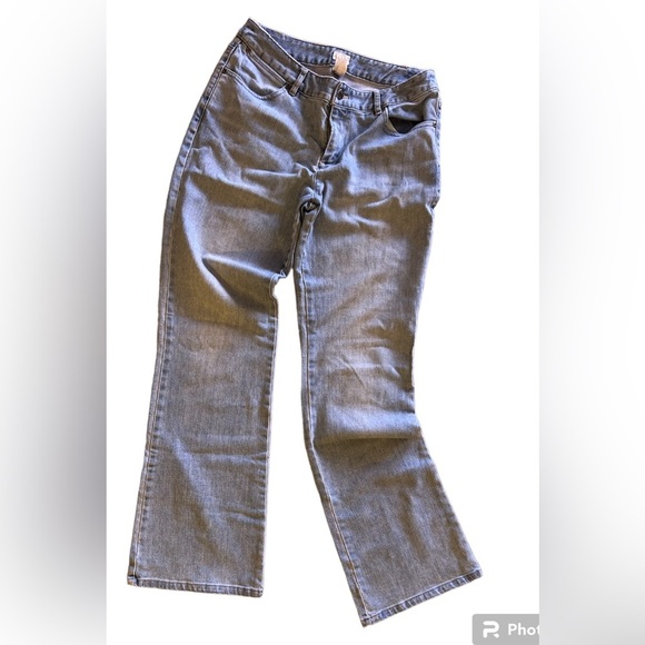 J Jill wash stretch jeans Womens 4 Jeans Flare Leg Light Wash Lagenlook Plus - Picture 2 of 16